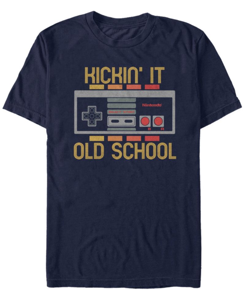 Nintendo Men's Classic NES Kickin It Old School Controller T-Shirt