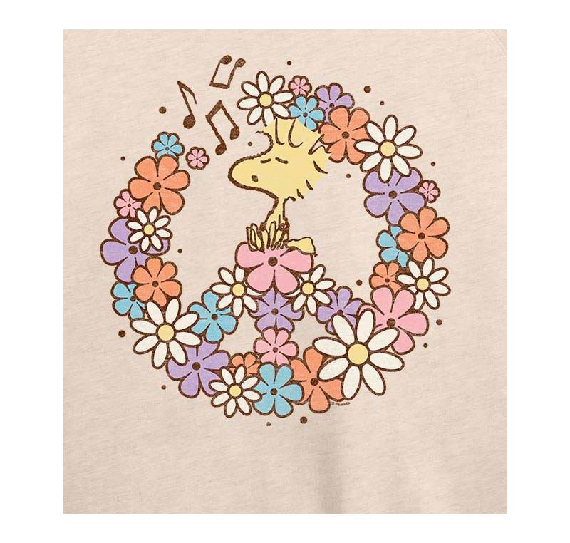 Woodstock Floral Peace Sign Plus Size Graphic Pullover