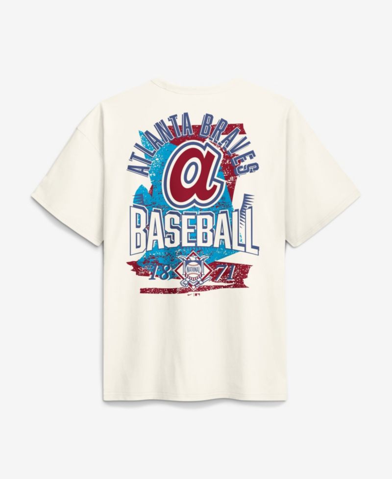 Men's Cream Atlanta Braves Max90 Arch Heavyweight T-Shirt