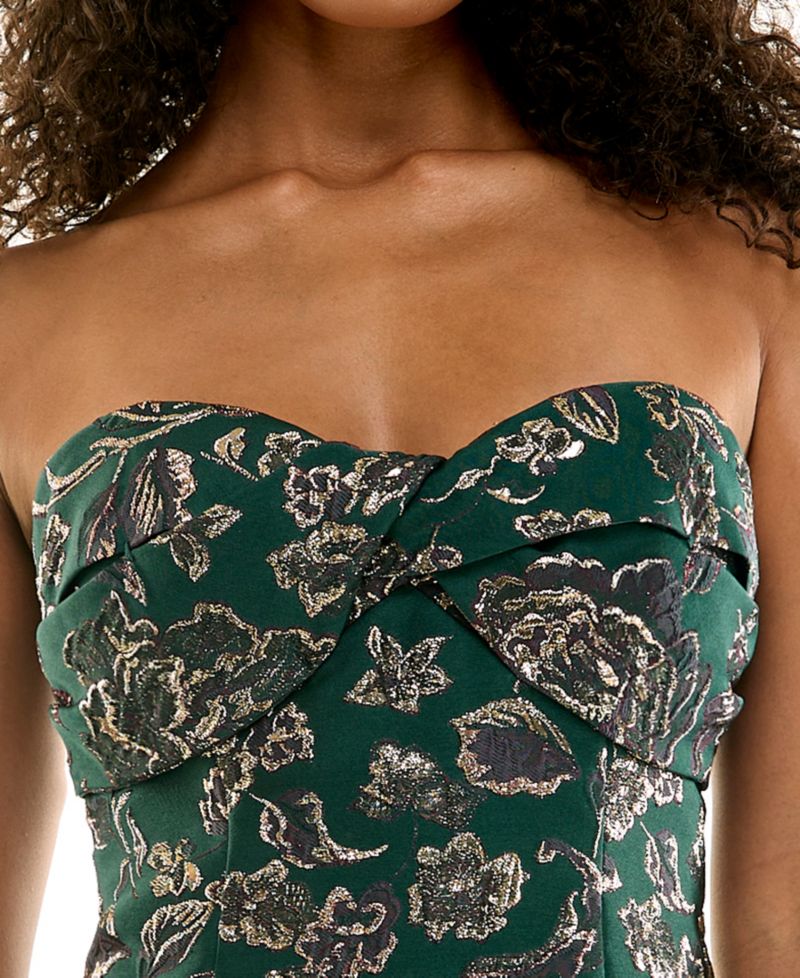 Juniors' Strapless Twist-Front Fit-and-Flare Dress