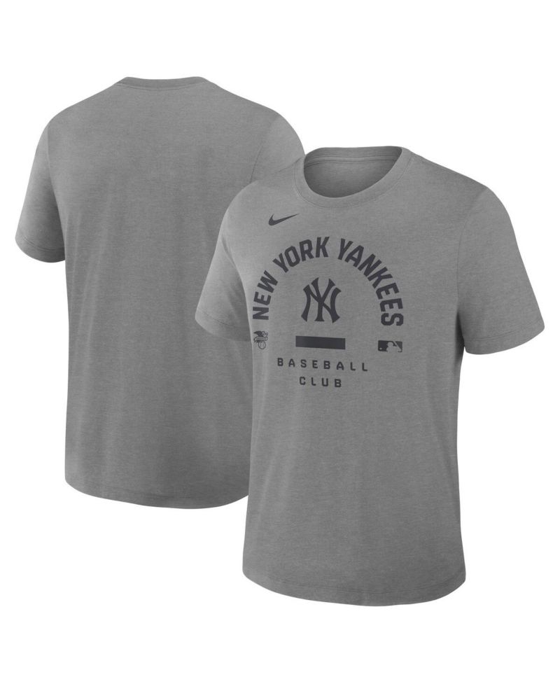 Men's Heather Charcoal New York Yankees Authentic Collection Early Work Tri-Blend Dri-FIT T-Shirt