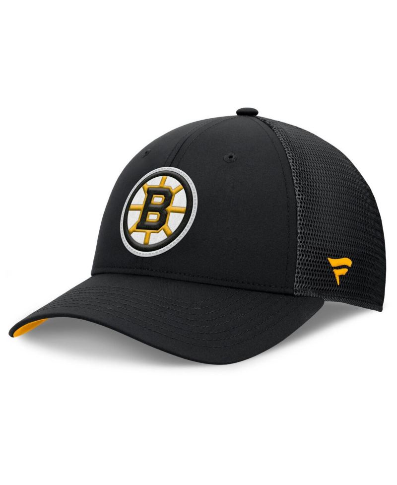 Men's Black Boston Bruins Authentic Pro Home Ice Trucker Adjustable Hat