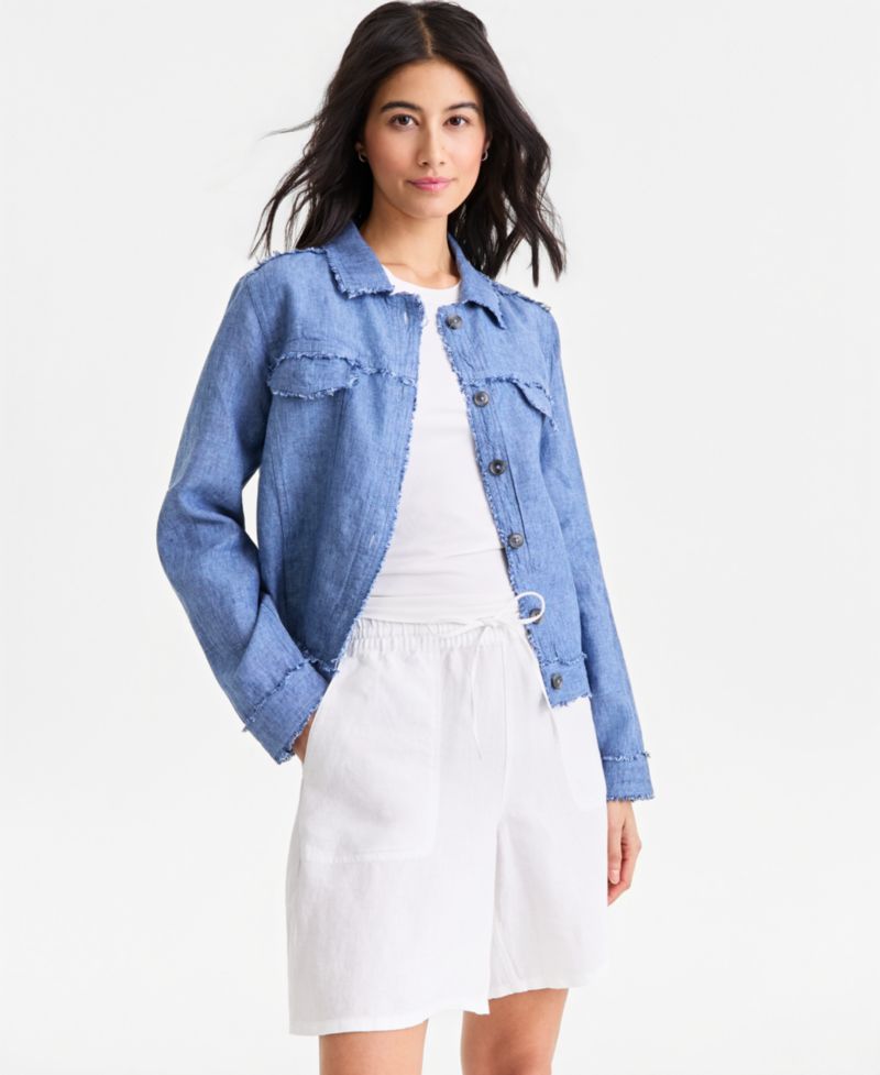 Plus Size 100% Linen Jacket