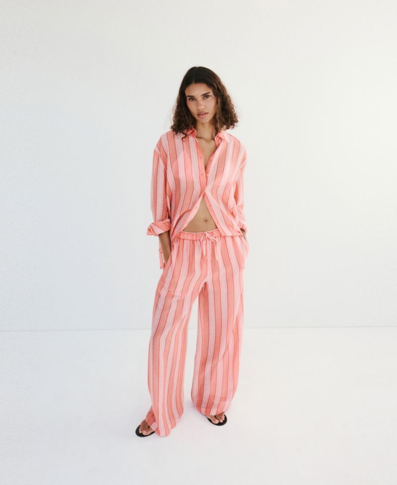 Women's Striped Linen-Lyocell-Blend Shirt