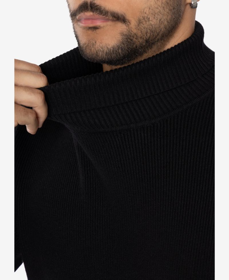 Men's Ribbed Turtle Neck Sweater