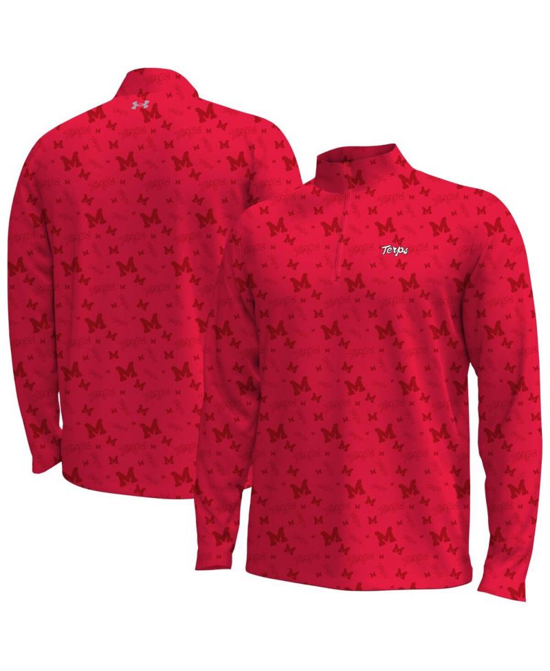 Men's Red Maryland Terrapins Gameday ArmourFuse Half-Zip Jacket