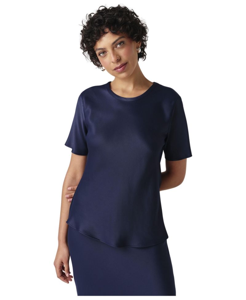 Women's Ria Short-Sleeve Satin Top