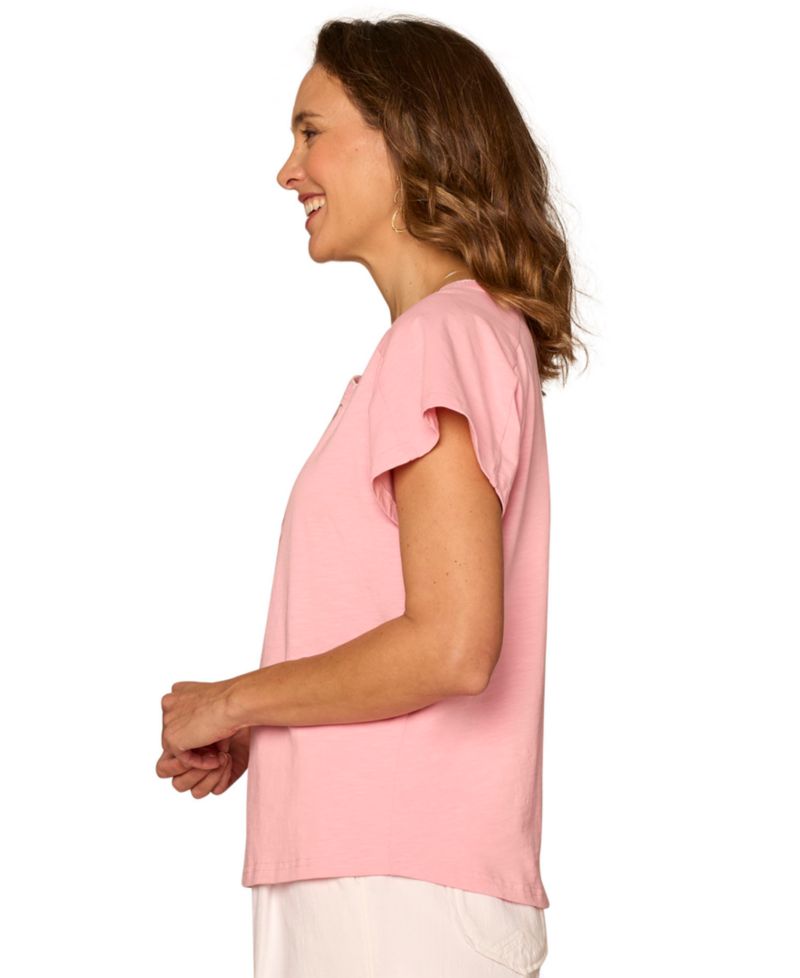 Petite Embroidered Crewneck Boyfriend T-Shirt