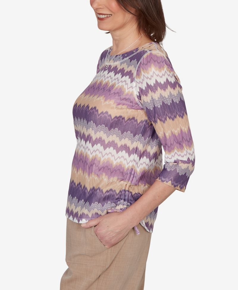 Women's Grand Bazaar Rippled Stripes Knit Top