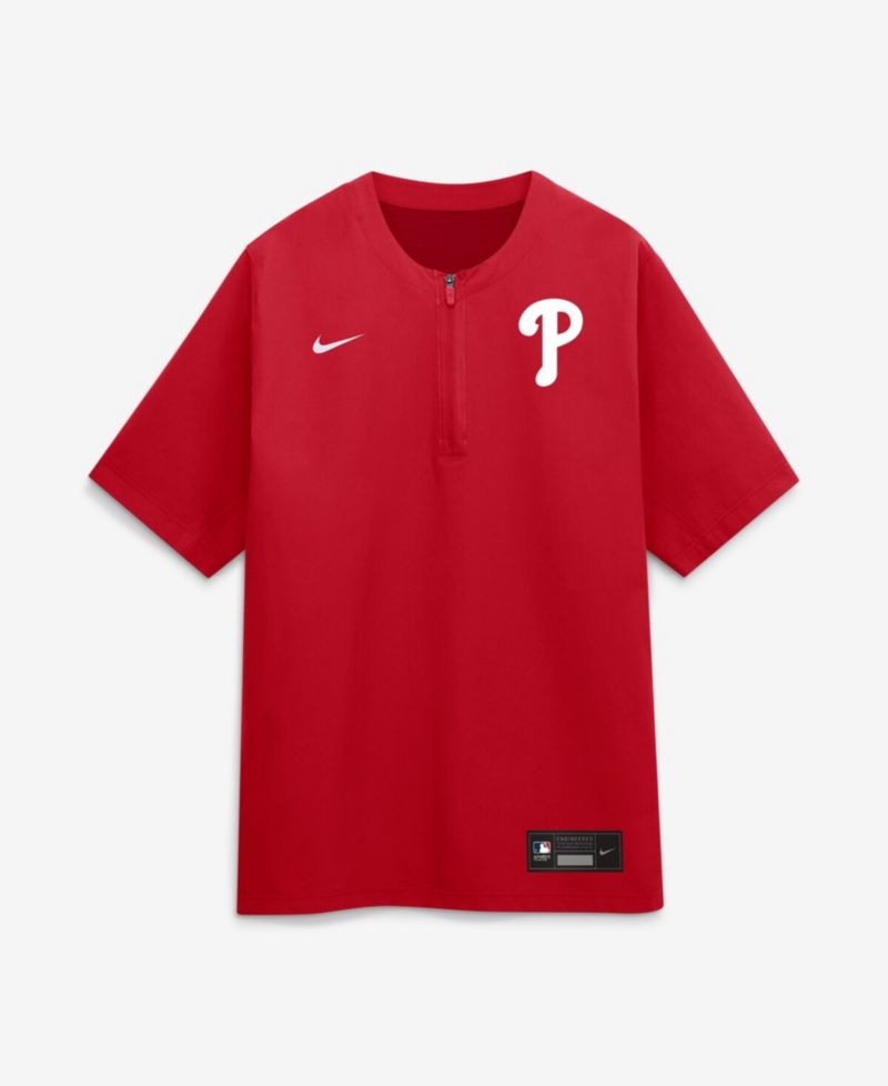 Men's Red Philadelphia Phillies Authentic Collection Dri-FIT Quarter-Zip Windshirt