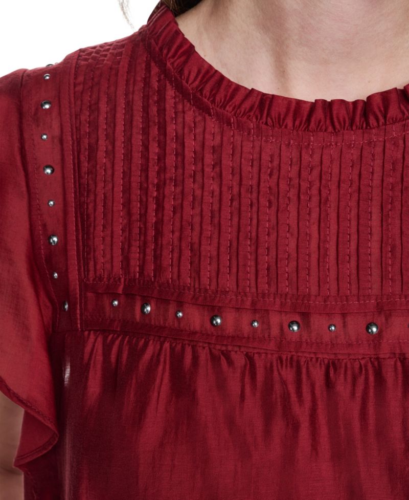 Women's Pin-Tucked Studded Blouse