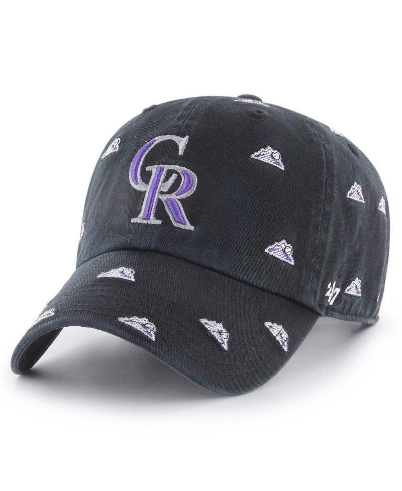Women's Black Colorado Rockies Confetti Clean Up Adjustable Hat