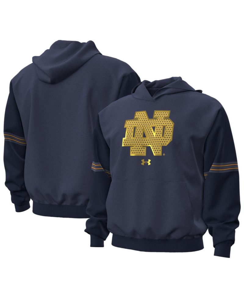 Men's Navy Notre Dame Fighting Irish 2026 Shamrock Series Jersey Icon Taped Hoodie