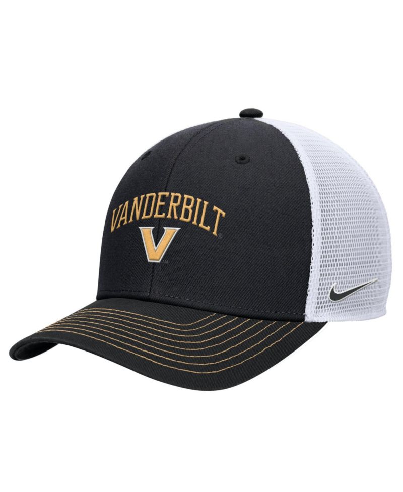 Men's Black Vanderbilt Commodores Rise Adjustable Trucker Hat