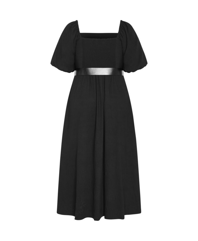 Women's Collins Puff Sleeve Belted Maxi Dress