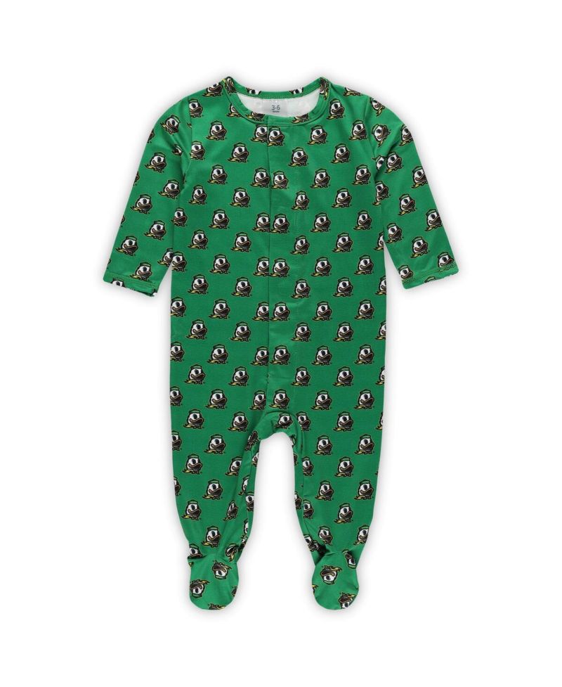 Baby Boys and Girls Green Oregon Ducks Magnetic Closure Sleeper