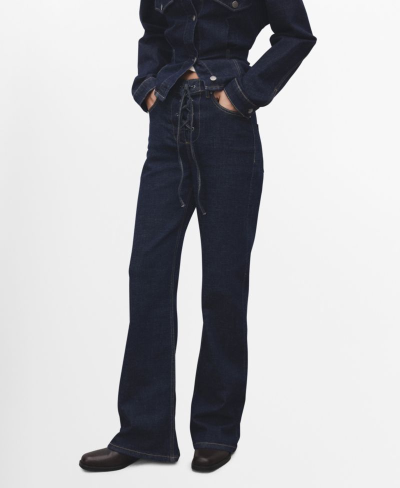 Women's Drawstrings Flared Jeans