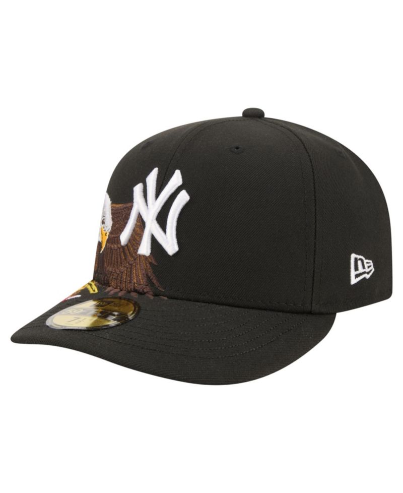 Men's Black New York Yankees Americana Bald Eagle Pre-Curved 59FIFTY Fitted Hat