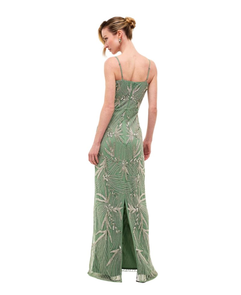 Women's Embellished Sequins Fitted Gown
