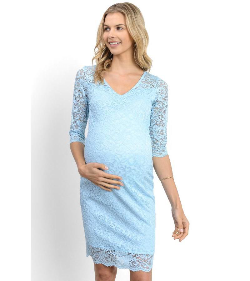 Women's Bodycon Floral Lace Dress with 3/4 Sleeves