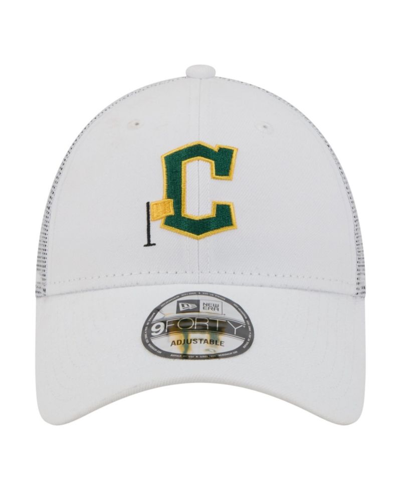 Men's White Cleveland Guardians Flag 9FORTY Trucker Adjustable Hat