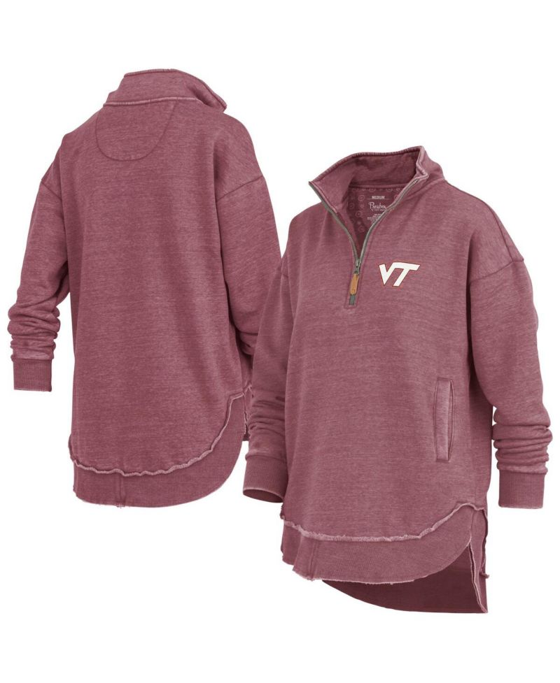 Women's Maroon Virginia Tech Hokies Northfork Sojourn Poncho Quarter-Zip Sweatshirt
