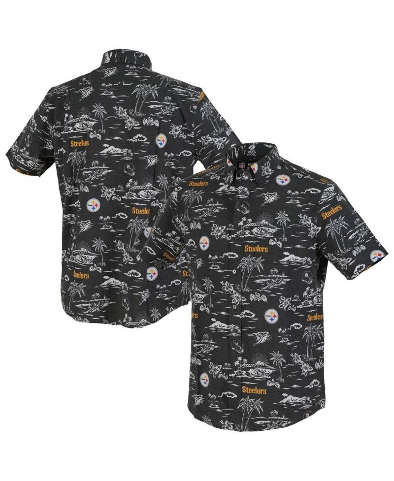 Men's Black Pittsburgh Steelers Kekai Performance Button-Down Shirt