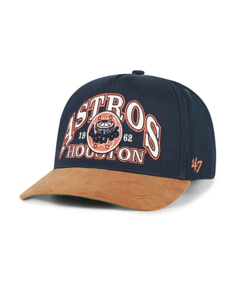 Men's Navy/Brown Houston Astros Cooperstown Break Wood Suede Hitch Adjustable Hat
