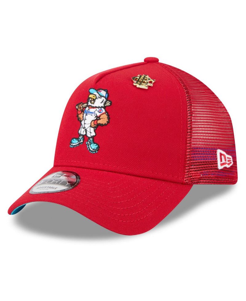 Men's Red Washington Nationals 2025 Big League Chew A-Frame 9FORTY Adjustable Trucker Hat