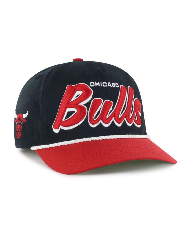 Men's Black/Red Chicago Bulls Drop Shadow Rope Hitch Adjustable Hat