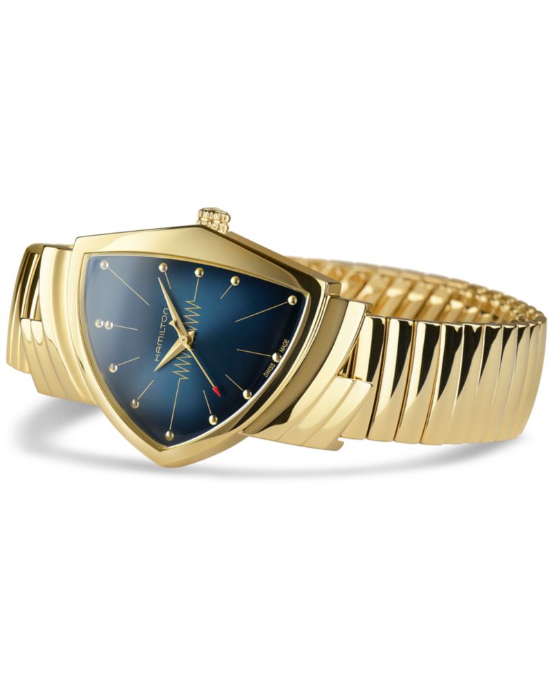 Women's Swiss Ventura Gold PVD Stainless Steel Bracelet Watch 32x50mm
