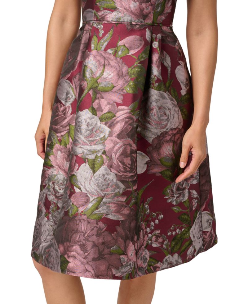 Women's Rose Garden Floral-Print A-Line Cocktail Dress