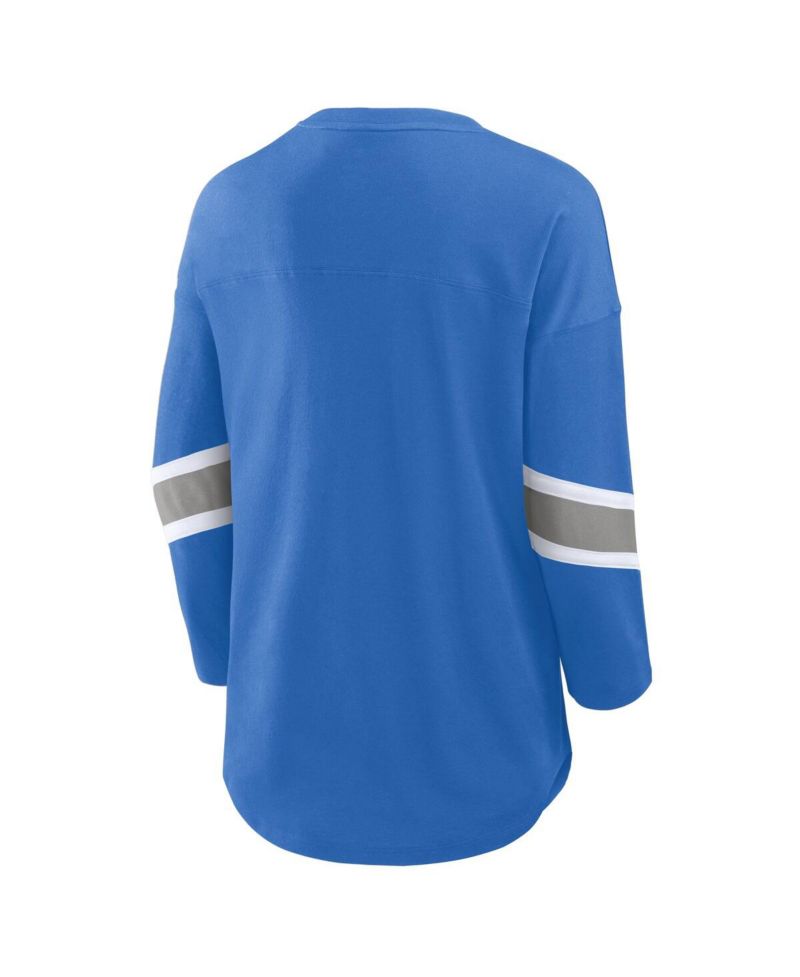 Women's Blue Detroit Lions Redzone 3/4-Sleeve T-Shirt