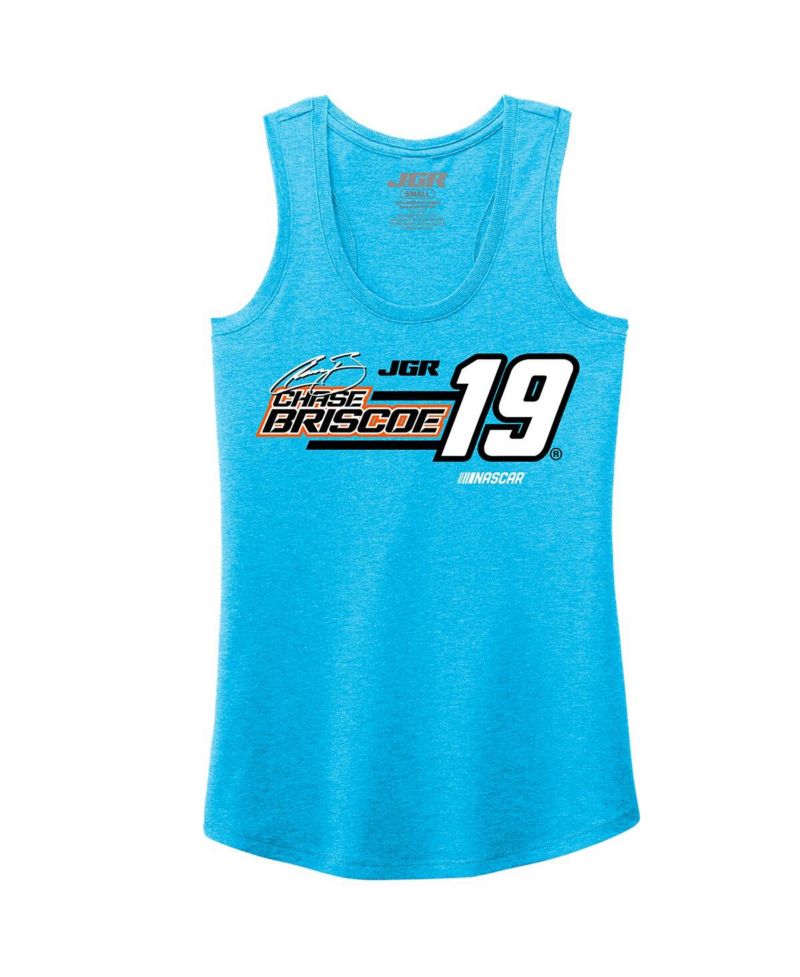 Women's Turquoise Chase Briscoe Tri-Blend Name & Number Tank Top