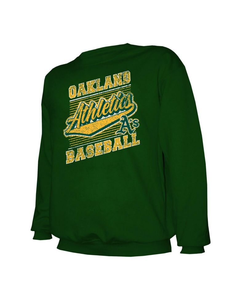 Men's Green Oakland Athletics Pullover Sweatshirt