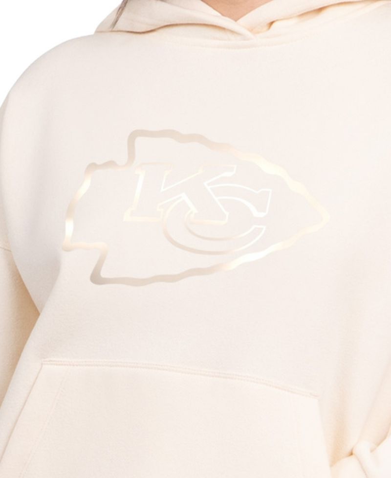 Women's Cream Kansas City Chiefs Pastels Relaxed Travel Hoodie