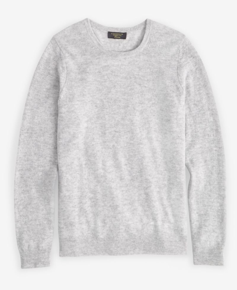 100% Cashmere Women's Petite Long-Sleeve Crewneck Sweater