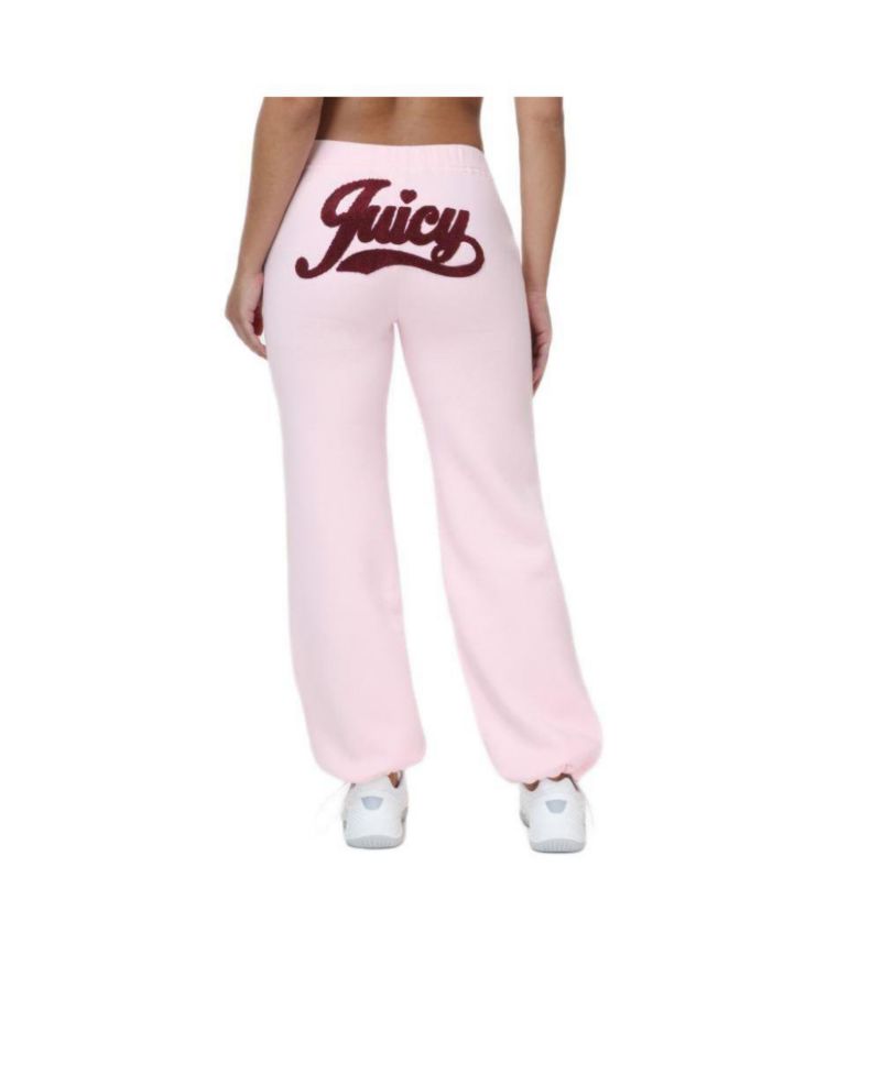 Women's Bubble Leg Bedazzled-Logo Velour Sweatpants