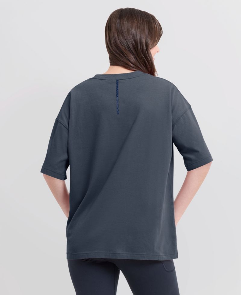 Women's Blue New York Rangers Oversized Elements Raw Edge Future Ground T-Shirt