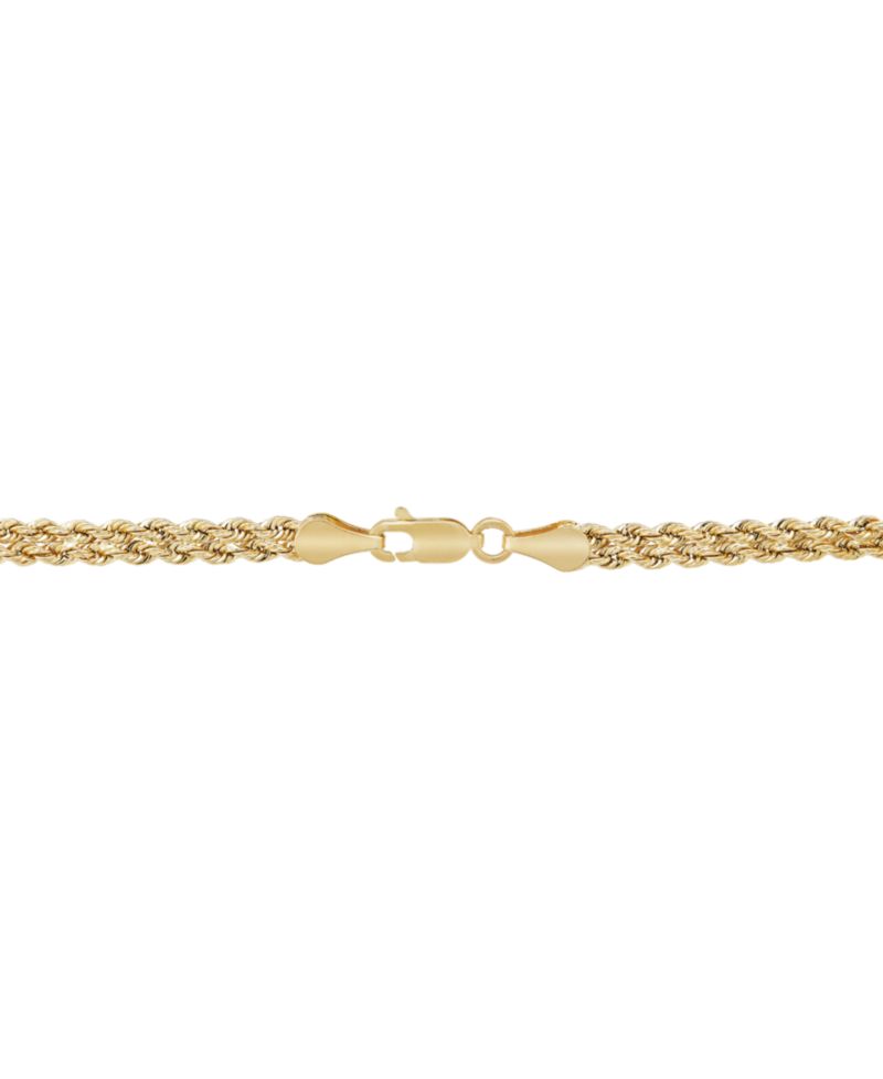 Puff Heart Rope-Framed 18" Pendant Necklace in 10k Yellow Gold