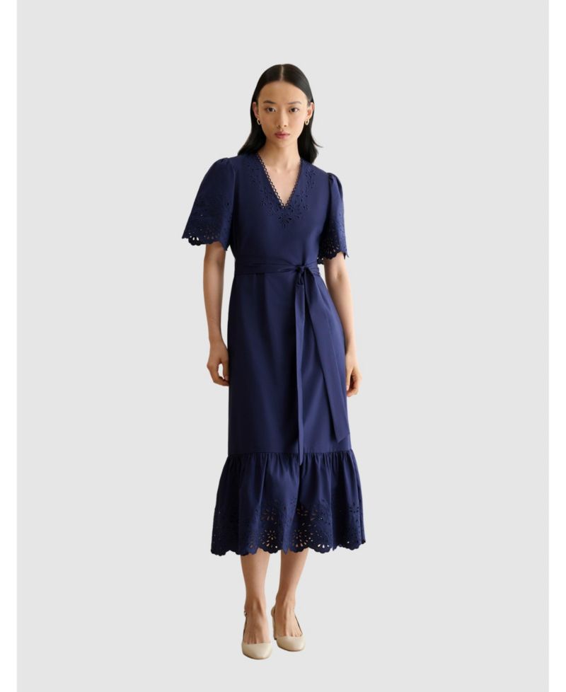 Women's Meghan Broderie Cutwork Midi Dress
