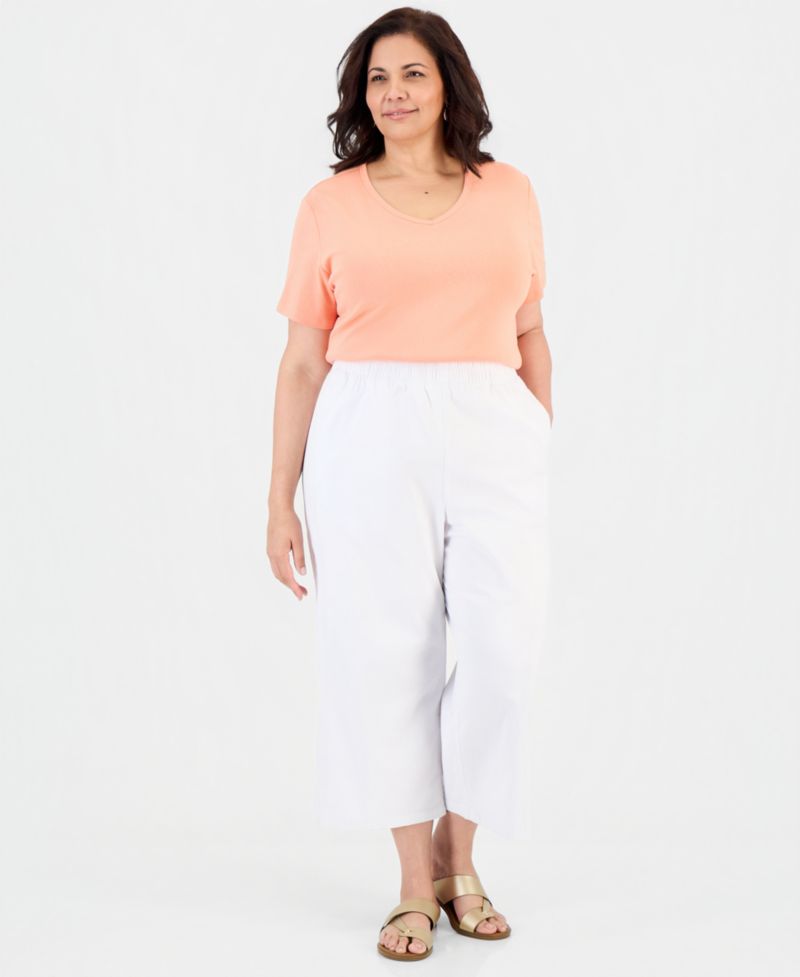 Women's Pull-On Wide-Leg Capri Pants