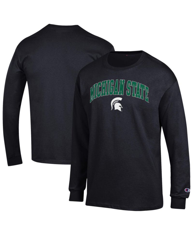 Men's Green Michigan State Spartans Arch Over Logo Long Sleeve T-Shirt