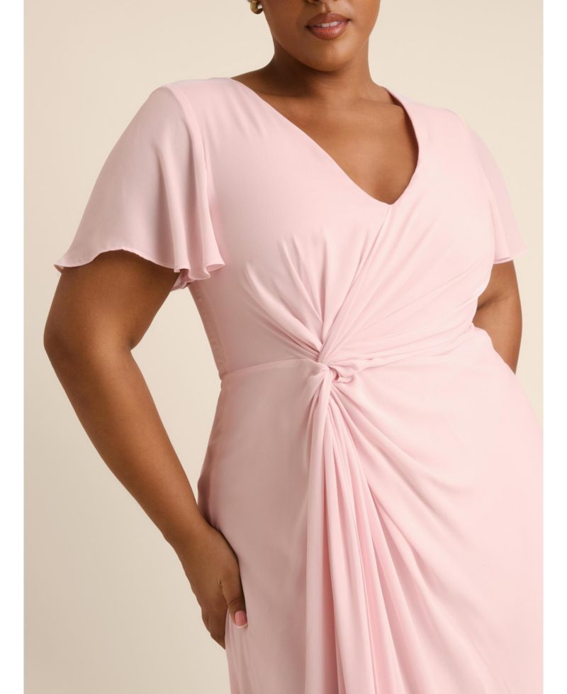 Women's Knot Front Chiffon Bridesmaid Dress
