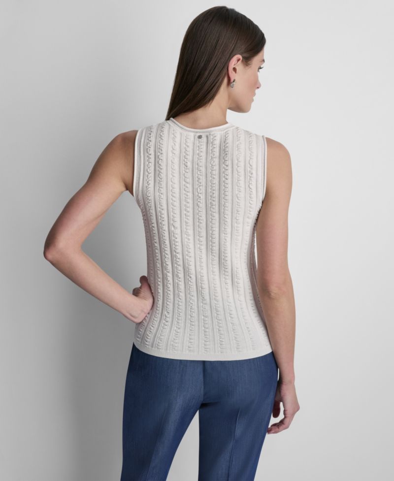 Women's Sleeveless Pucker Detail Sweater