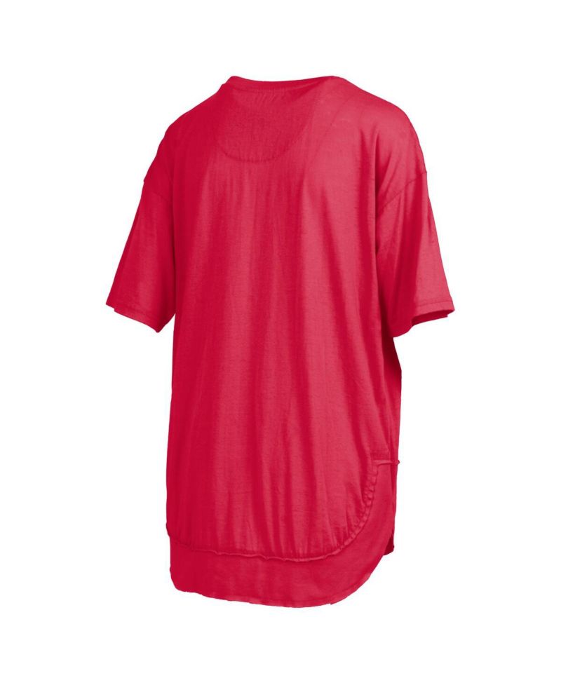 Women's Scarlet Ohio State Buckeyes Poncho T-Shirt