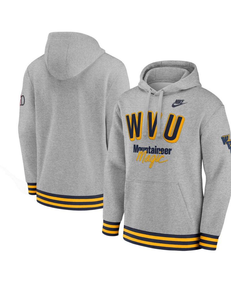 Men's Heather Gray West Virginia Mountaineers Legacy Retro Pullover Hoodie
