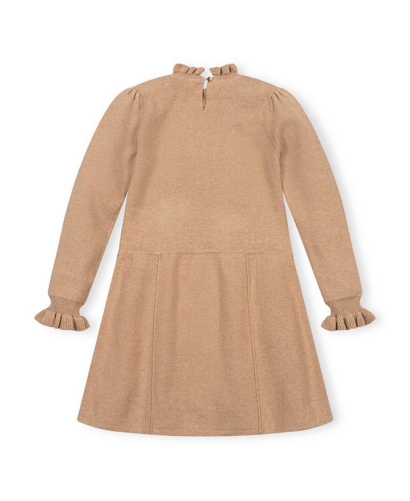 Big Girls (6-12) Organic Mock Neck Ruffle Edge Sweater Dress