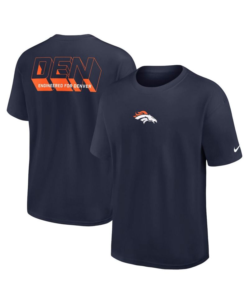 Men's Navy Denver Broncos Dominate The Game Essential Max90 T-Shirt