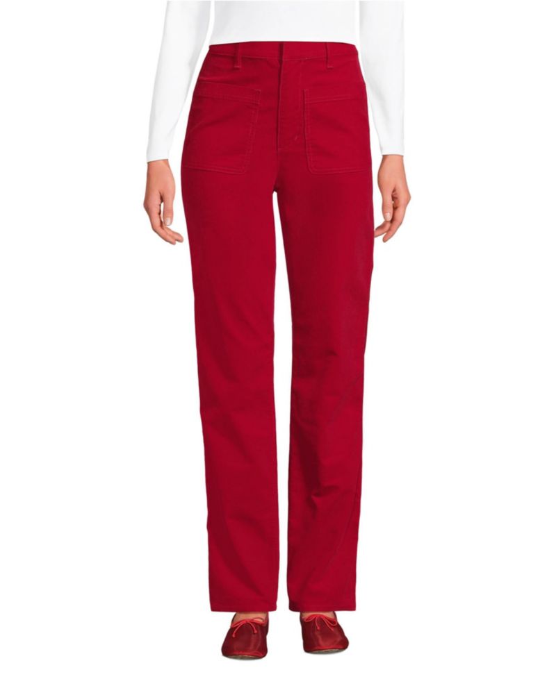 Petite Corduroy High Rise Rail Straight Leg Pants